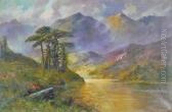 Loch Eck Oil Painting by Frank E. Jamieson