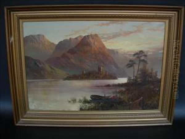 Loch Scene Oil On Canvas Signed To Lower Right 49cm X 74cm Oil Painting by Frank E. Jamieson