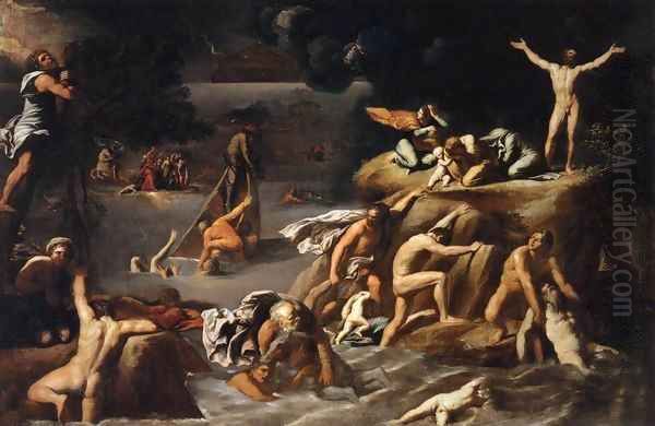 The Flood Oil Painting by Antonio Carracci