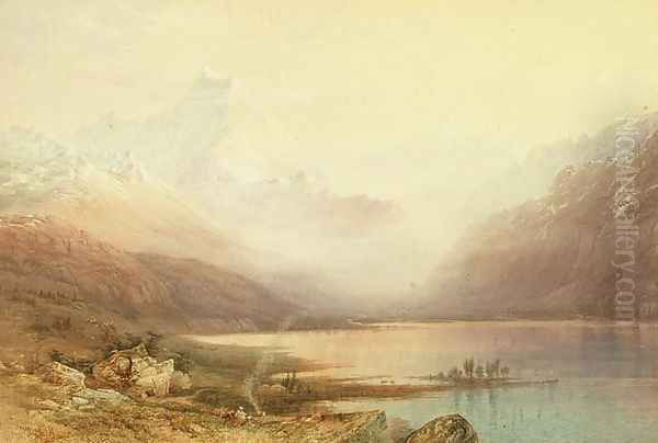 Mount Cook and Lake Pukaki, South Island, New Zealand, 1872 Oil Painting by Nicholas Chevalier