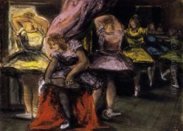 Ballerinas Oil Painting by David Jandi