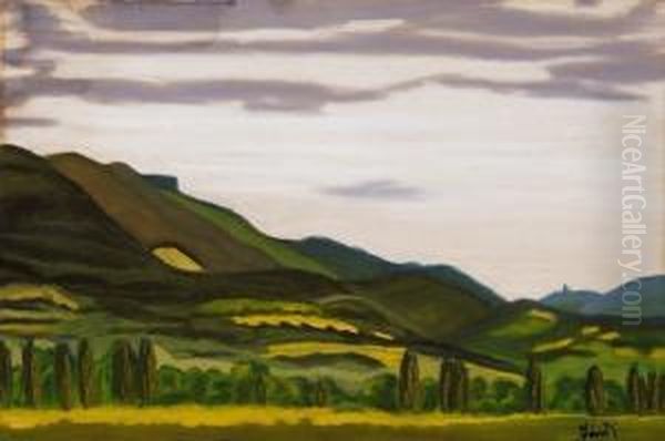 Hills In Nagybanya Oil Painting by David Jandi