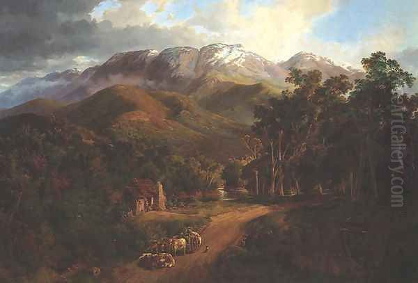 Buffalo Ranges Oil Painting by Nicholas Chevalier