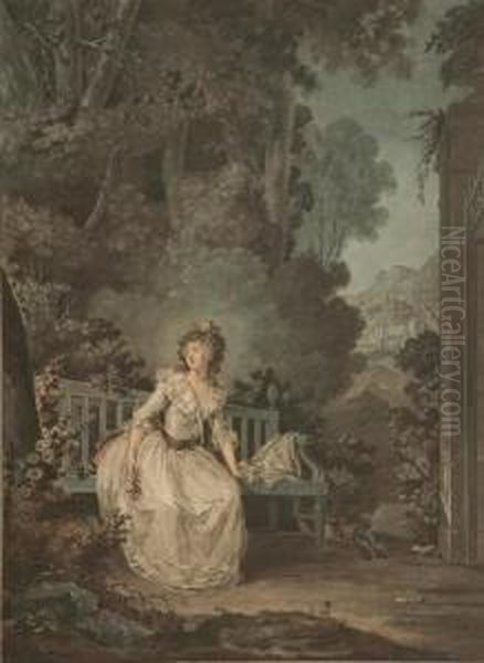 Madame Dugazon. Oil Painting by Jean-Francois Janinet