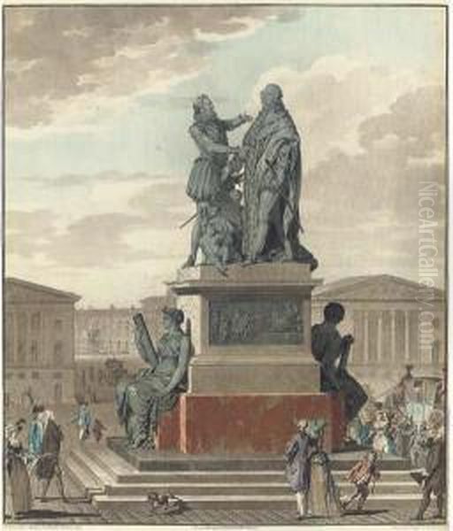 Projet D'un Monument A Eriger Pour Le Roi (portalis & Beraldiii, 49) Oil Painting by Jean-Francois Janinet