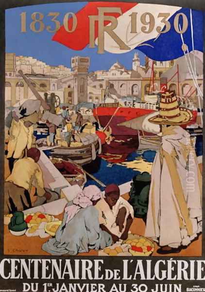 Poster advertising the centenary of Algeria (1830-1930), 1930 Oil Painting by Leon Cauvy