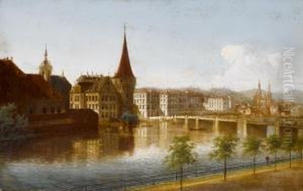 Blick Auf Luzern Oil Painting by J. Wilhelm Jankowski