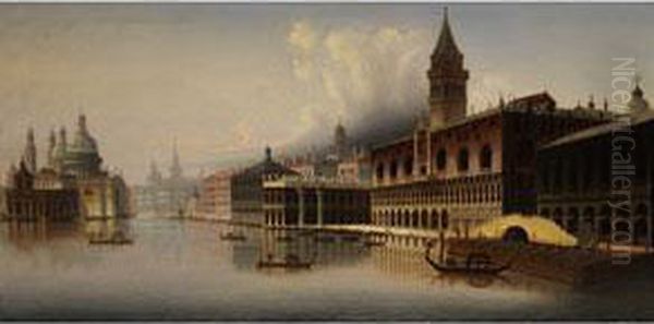 Grosse Venezianische Vedute Oil Painting by J. Wilhelm Jankowski