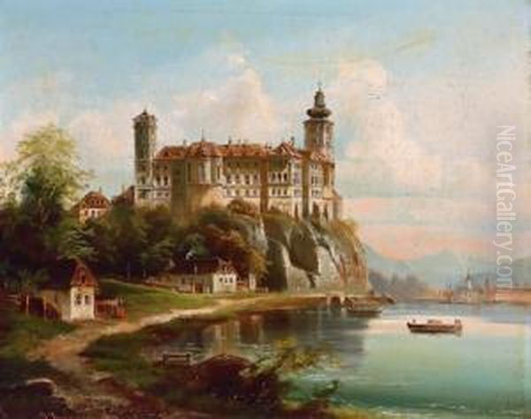 Uf Schlos Persenburg Oil Painting by J. Wilhelm Jankowski