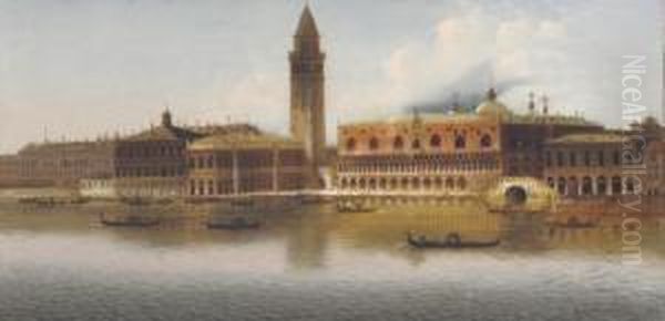 Bacino Di San Marco, Venice Oil Painting by J. Wilhelm Jankowski