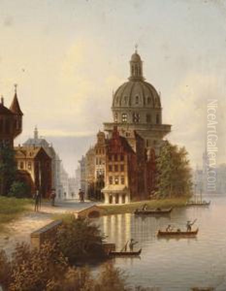 Amszterdami Reszlet Oil Painting by J. Wilhelm Jankowski