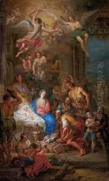 The Adoration Of The Shepherds Oil Painting by Franz Christoph Janneck