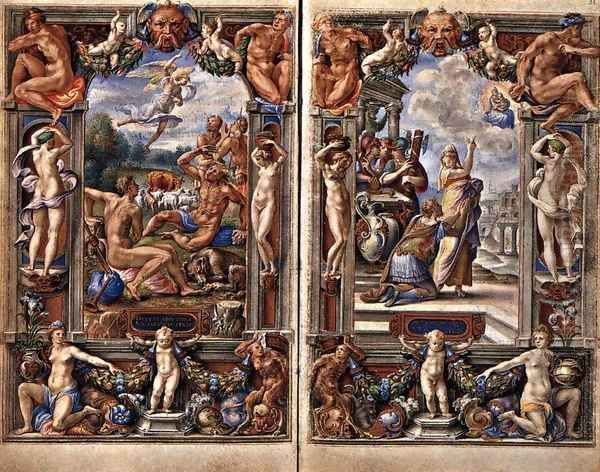 Pages from the Farnese Hours Oil Painting by Giorgio-Giulio Clovio