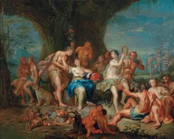 Bacchus Und Ariadne Auf Naxos Oil Painting by Franz Christoph Janneck