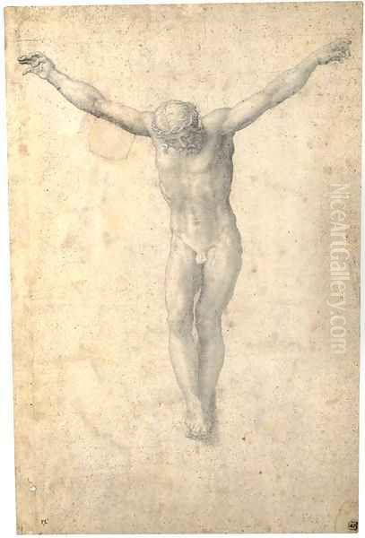 Christ on the Cross Oil Painting by Giorgio-Giulio Clovio