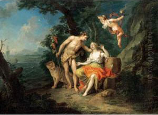 Bacchus And Ariadne Oil Painting by Franz Christoph Janneck