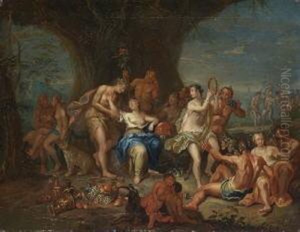 Bacchus Und Ariadne Auf
 Naxos. Oil Painting by Franz Christoph Janneck