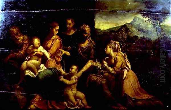 Mystic Marriage of St. Catherine Oil Painting by Girolamo da Carpi