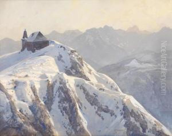 Church On The Dobratsch Oil Painting by Georg Janny