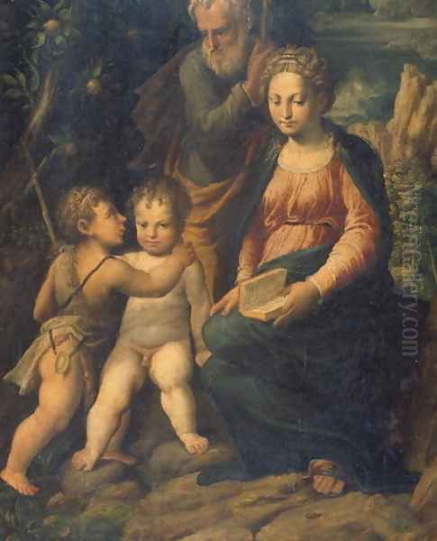 The Holy Family Oil Painting by Girolamo da Carpi