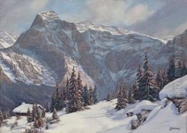 Winter Im Gebirge Oil Painting by Georg Janny