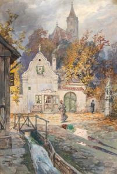 Dorfmotiv Aus Mahren Oil Painting by Georg Janny