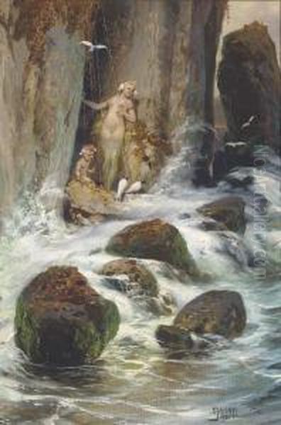 The Mystical Gorge Oil Painting by Georg Janny