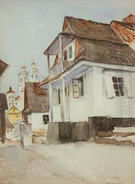 Krzemieniec Oil Painting by Stanislaw Janowski