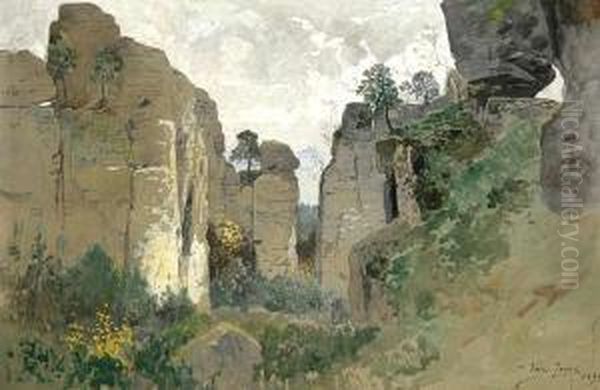 From The Bohemian Paradise Oil Painting by Vaclav Jansa