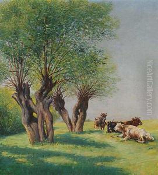 In Pasture Oil Painting by Vaclav Jansa