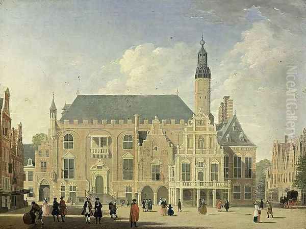 Haarlem: View of the Town Hall Oil Painting by Jan ten Compe