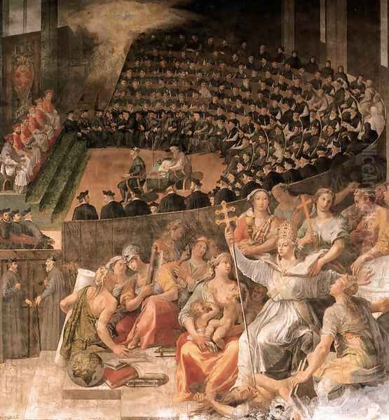 The Council of Trent 1588 Oil Painting by Pasquale Cati Da Iesi