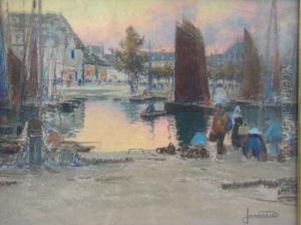 Port Breton Oil Painting by Mathurin Janssaud