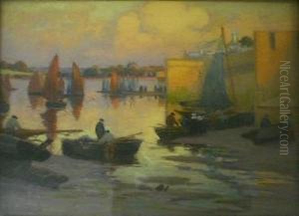 Port Breton Oil Painting by Mathurin Janssaud