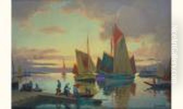 Le Retour De La Peche Oil Painting by Mathurin Janssaud