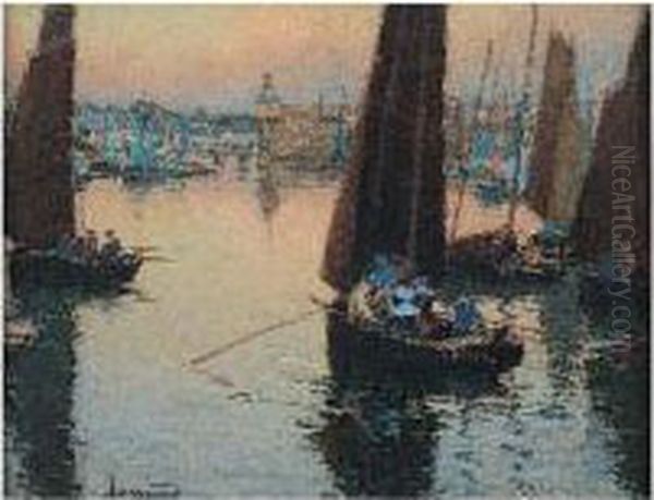 Concarneau, Retour De Peche Oil Painting by Mathurin Janssaud