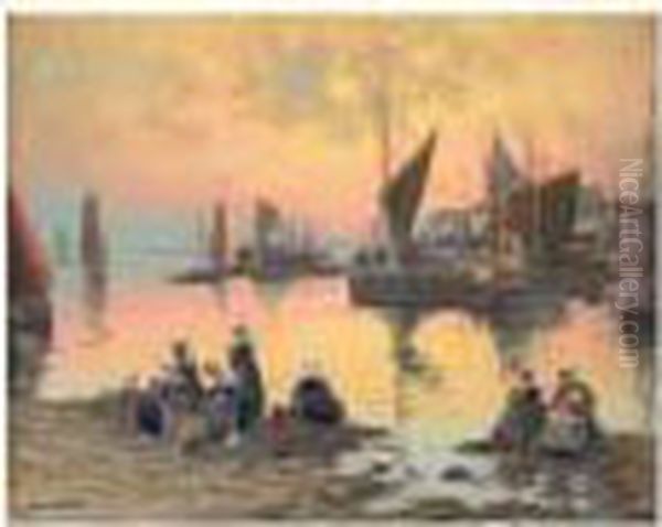 Depart De Peche A Concarneau Oil Painting by Mathurin Janssaud