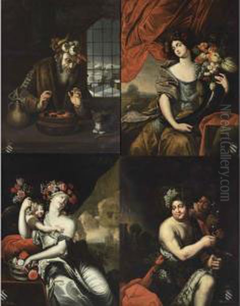 An Allegory Of The Four Seasons: Winter; Spring; Summer; Autumn Oil Painting by Abraham Janssens van Nuyssen