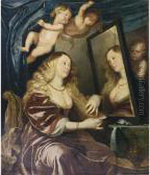 A Personification Of Vanity Oil Painting by Abraham Janssens van Nuyssen