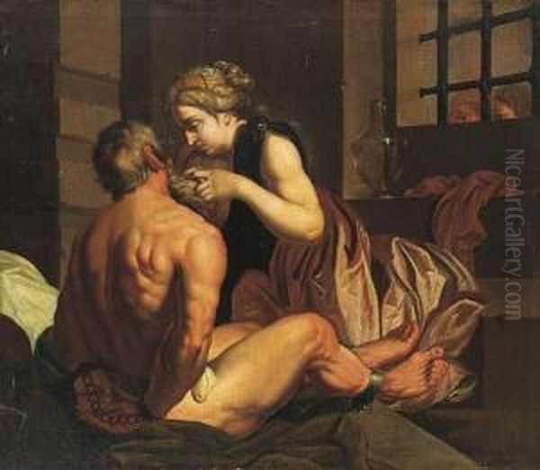 Roman Charity Oil Painting by Abraham Janssens van Nuyssen