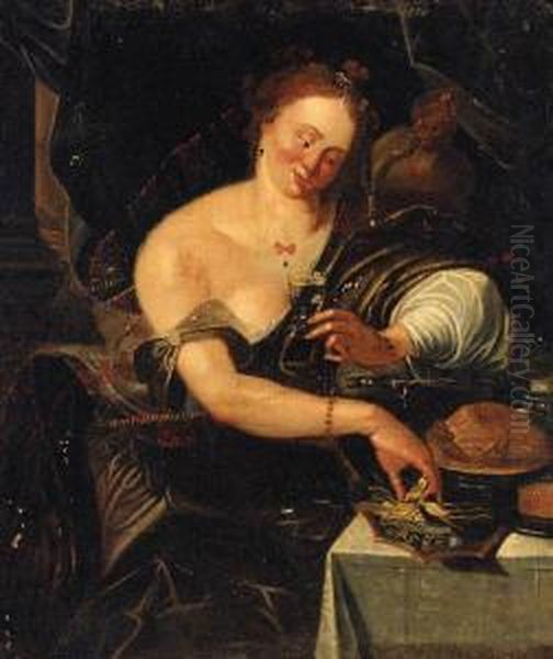 An Allegory Of The Sense Of Taste Oil Painting by Abraham Janssens van Nuyssen