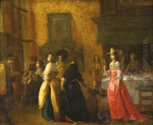 Scene D'interieur Oil Painting by Hieronymus Janssens