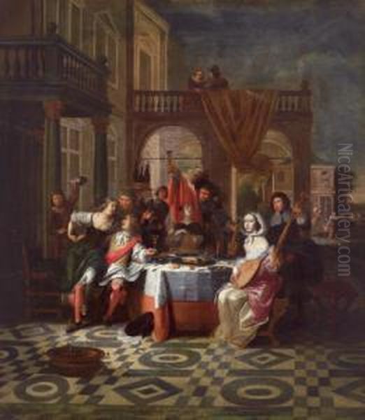 Convito Musicale Con Il Figliuol Prodigo Oil Painting by Hieronymus Janssens