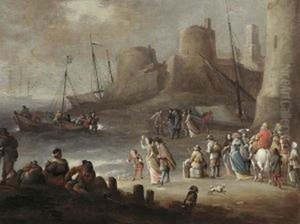 Fishermen Oil Painting by Hieronymus Janssens