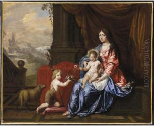 Madonna Con Bambino E San Giovannino Oil Painting by Victor Honore Janssens