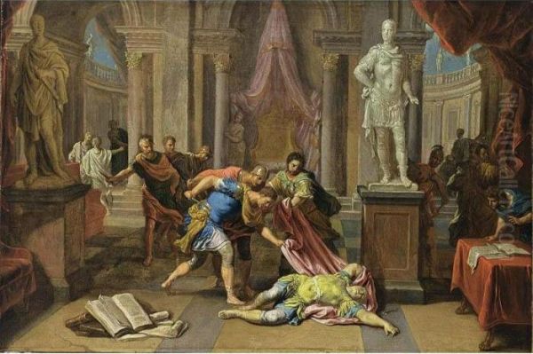 The Death Of Caesar Oil Painting by Victor Honore Janssens