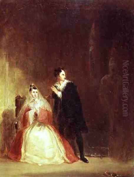 Hamlet and Gertrude with the Ghost, Act III Scene 4 from 'Hamlet' Oil Painting by George Clint