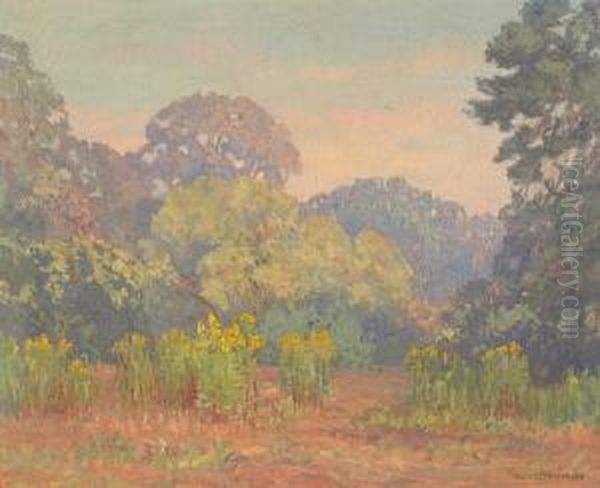 A Path Through The Goldenrod Oil Painting by Alfred Jansson