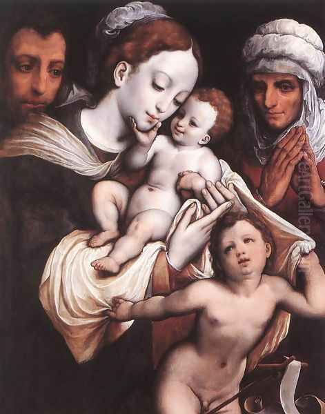 Holy Family Oil Painting by Cornelis van Cleve