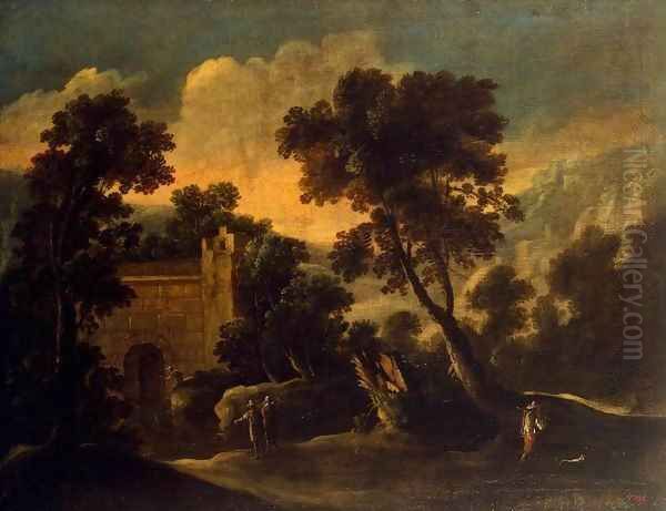 Landscape with Ruins Oil Painting by Francisco Collantes